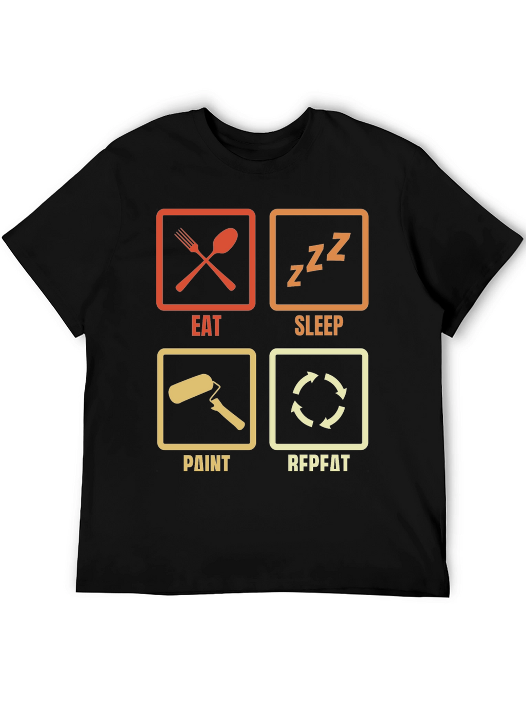 Eat Sleep Paint Repeat Black Graphic Tee
