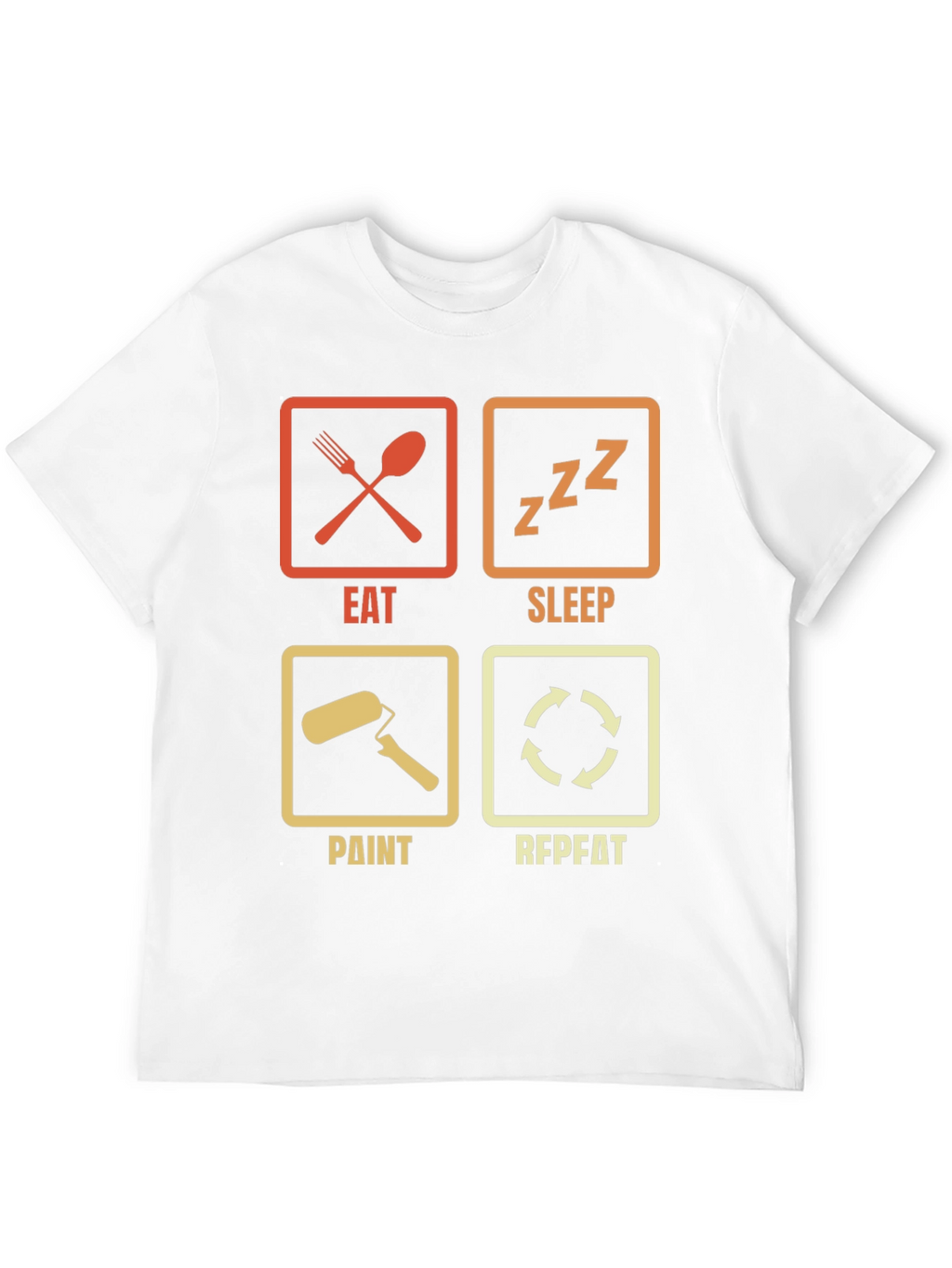 Eat Sleep Paint Repeat Black Graphic Tee