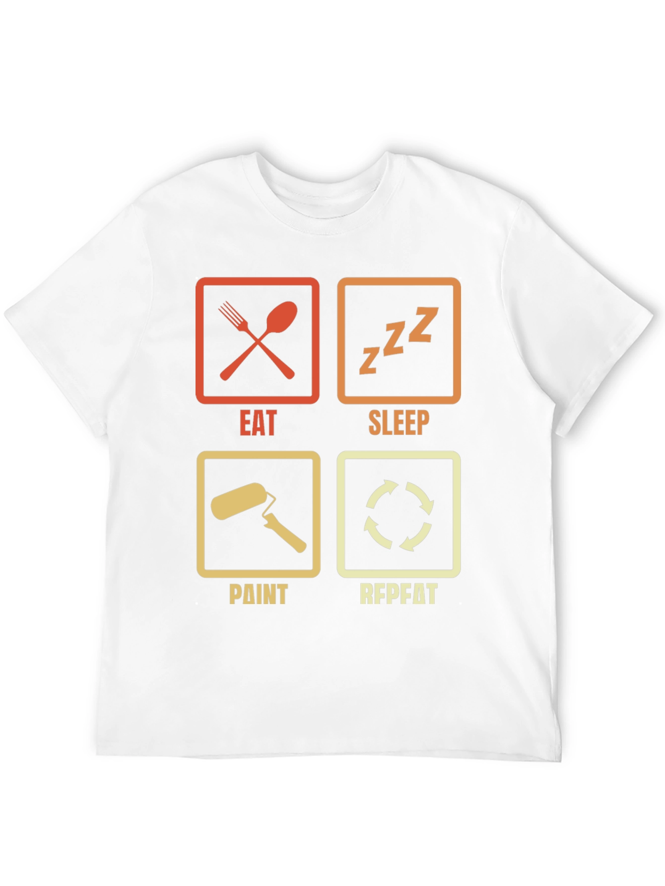 Eat Sleep Paint Repeat Black Graphic Tee