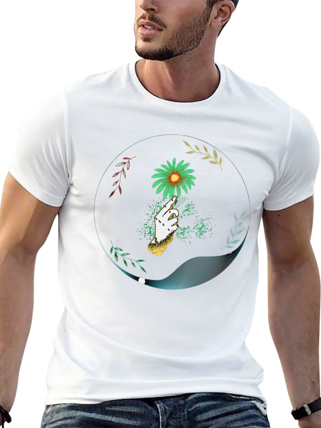 Floral Hand Graphic Tee - Unique Style