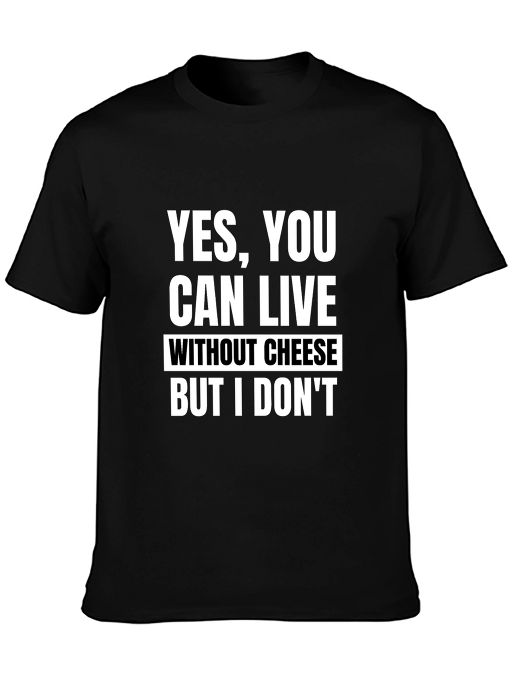 Funny Cheese Lover Black T-Shirt