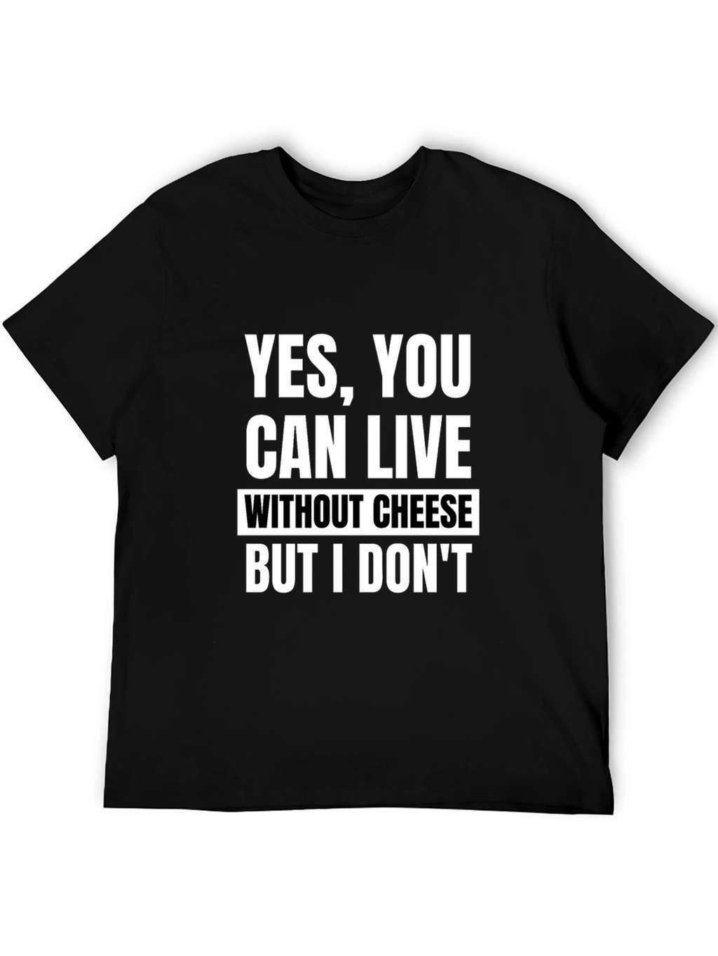 Funny Cheese Lover Black T-Shirt