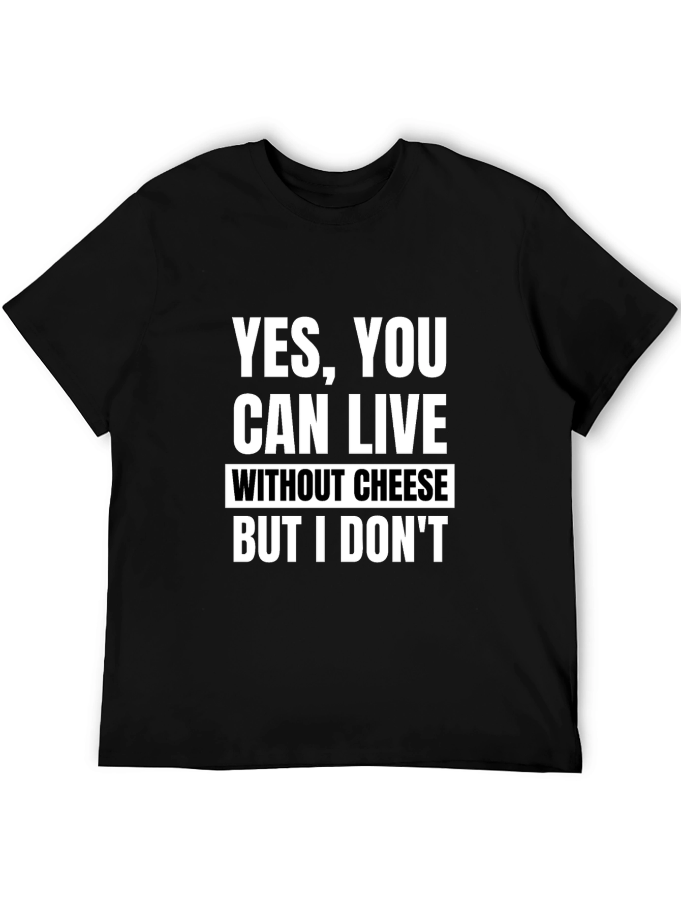 Funny Cheese Lover Black T-Shirt