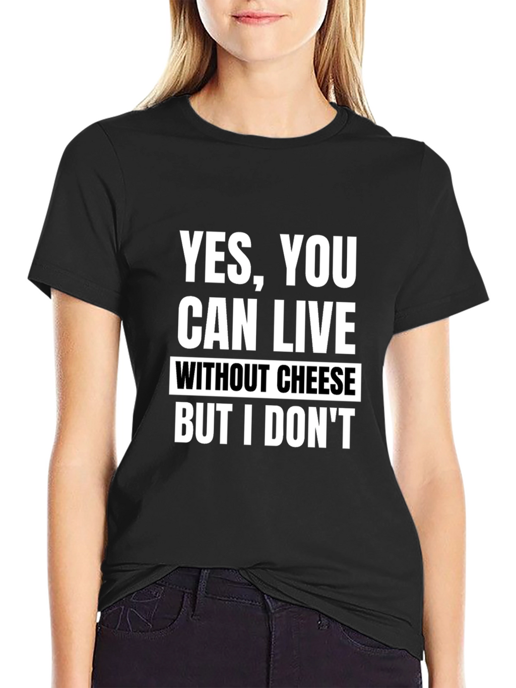 Funny Cheese Lover Black T-Shirt
