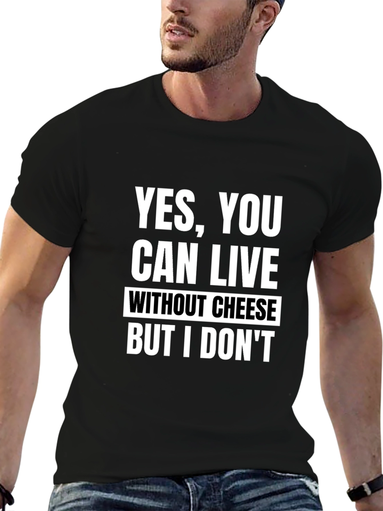 Funny Cheese Lover Black T-Shirt