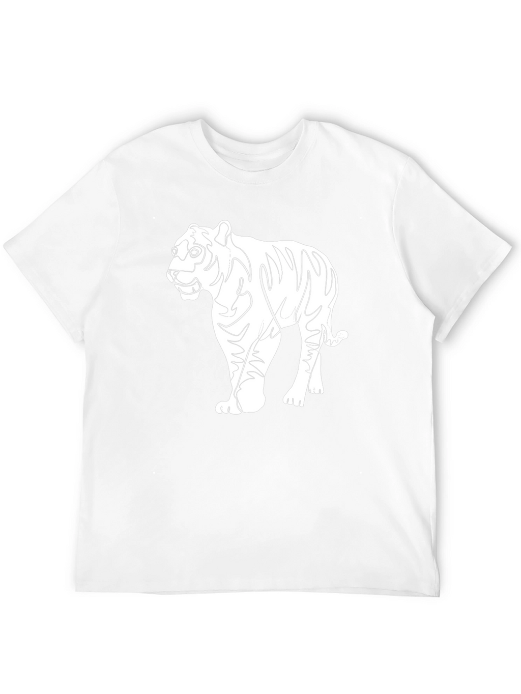 Black Tiger Graphic Tee - Unique Line Art Design