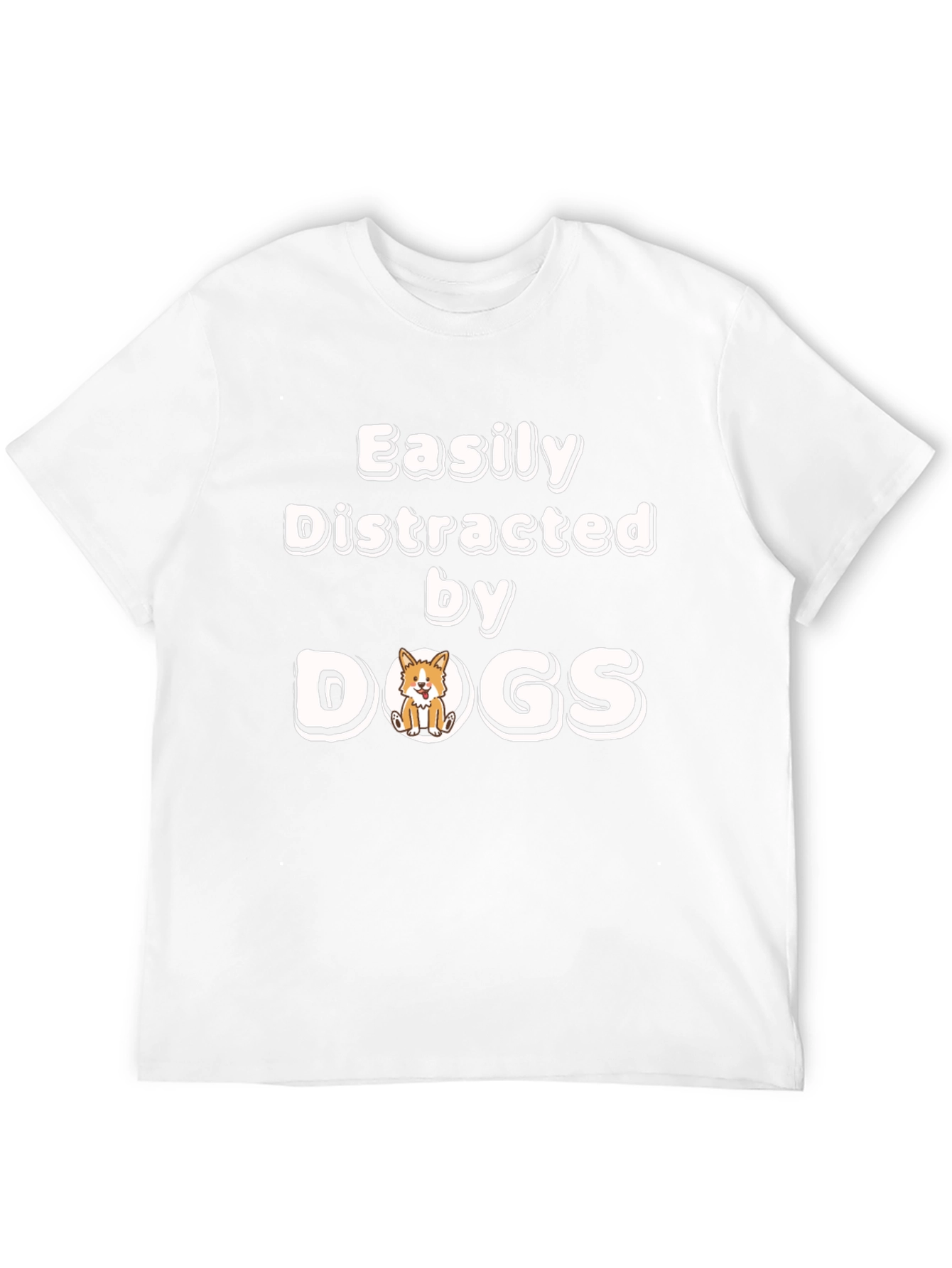 Easily Distracted By Dogs Funny Novelty T-Shirt