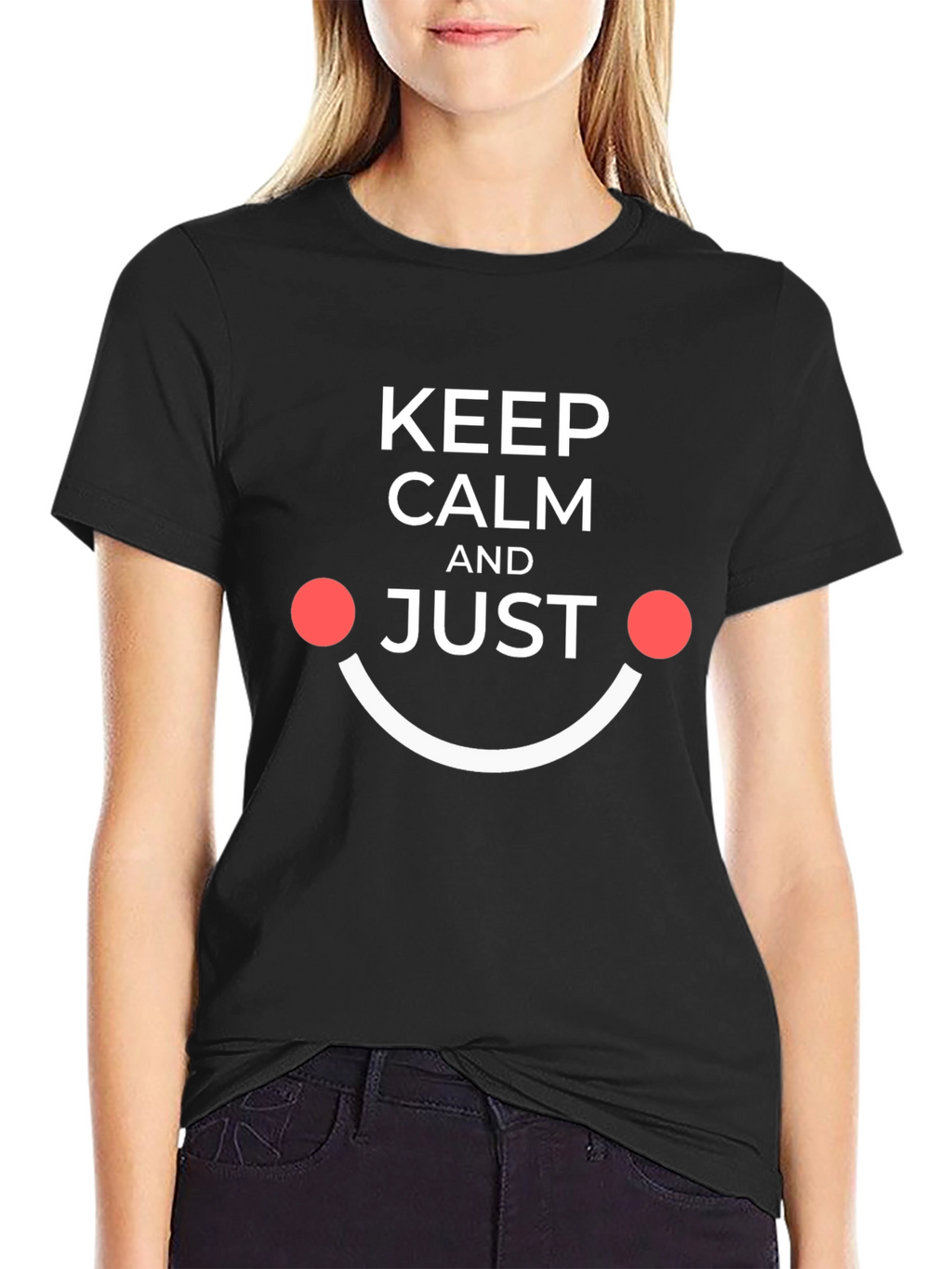 Keep Calm and Just Smile Black Tee