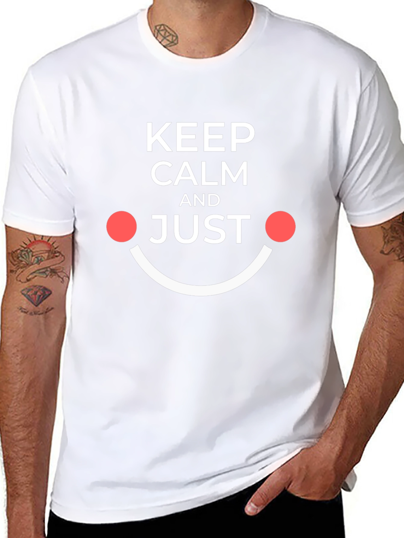 Keep Calm and Just Smile Black Tee