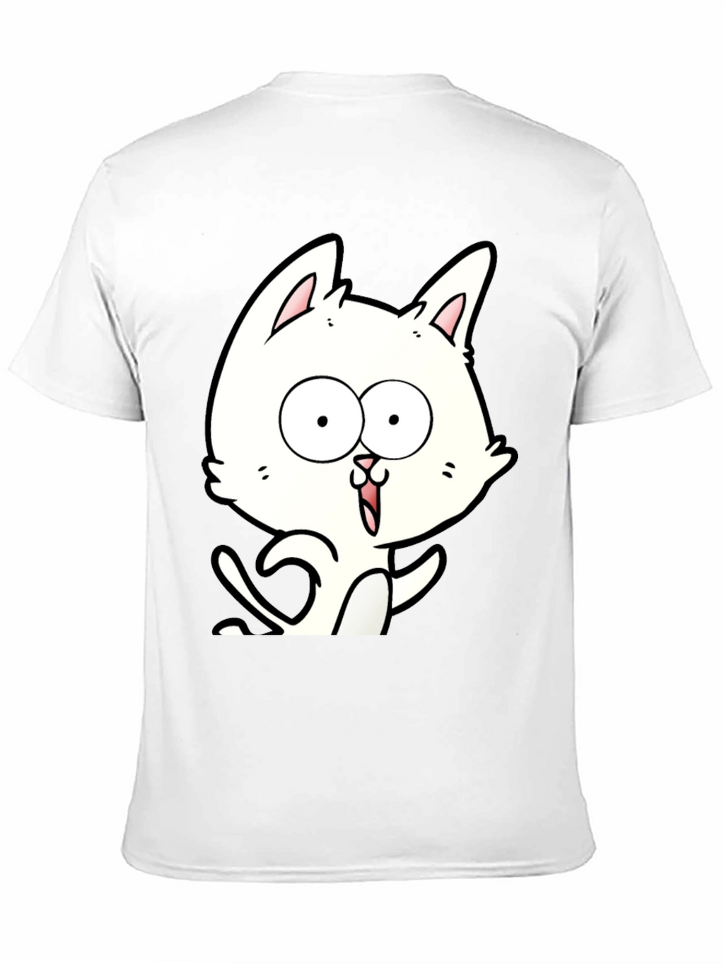 Cartoon Cat Graphic Tee - Unisex Black T-Shirt