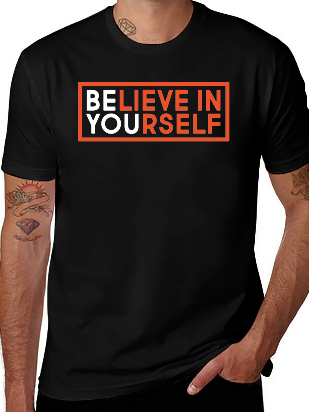 Believe In Yourself Black Graphic Tee