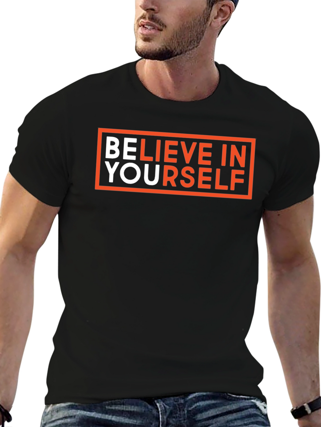 Believe In Yourself Black Graphic Tee