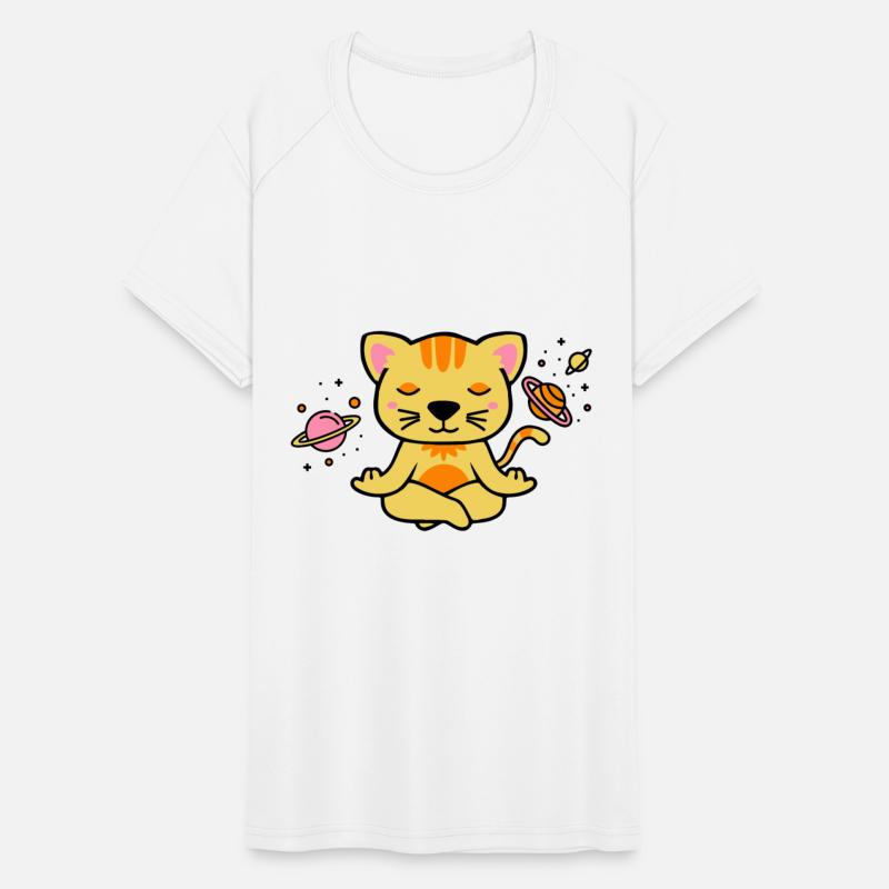 zen yoga cat space meditation planets stars