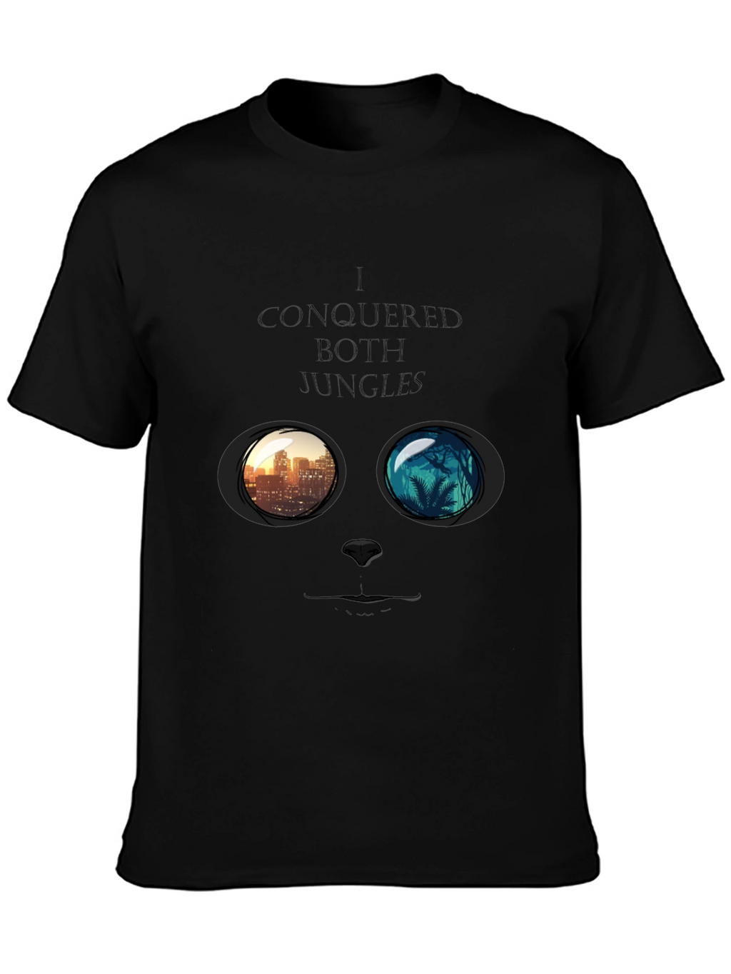 I Conquered Both Jungles Novelty Graphic T-Shirt