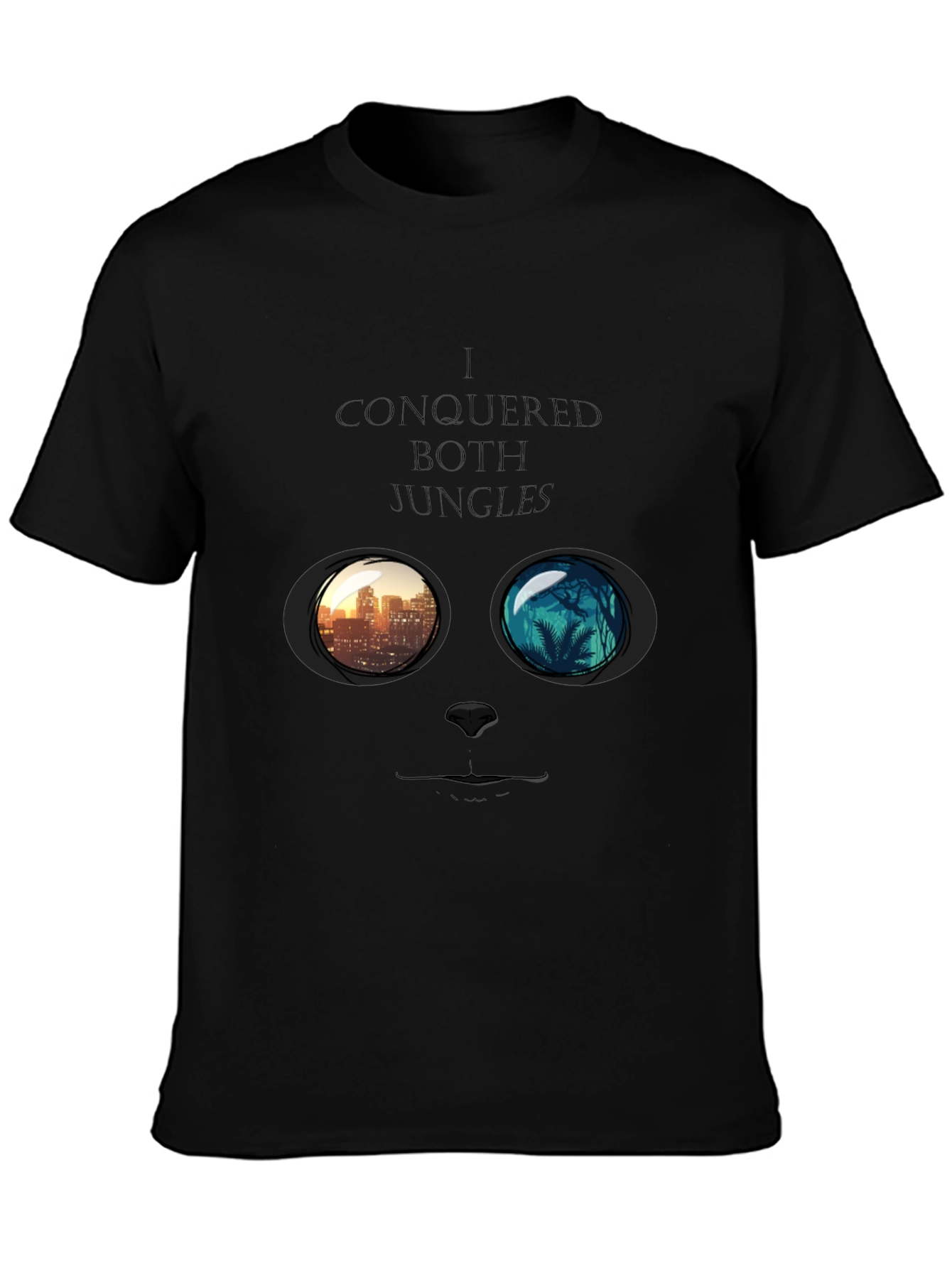 I Conquered Both Jungles Novelty Graphic T-Shirt
