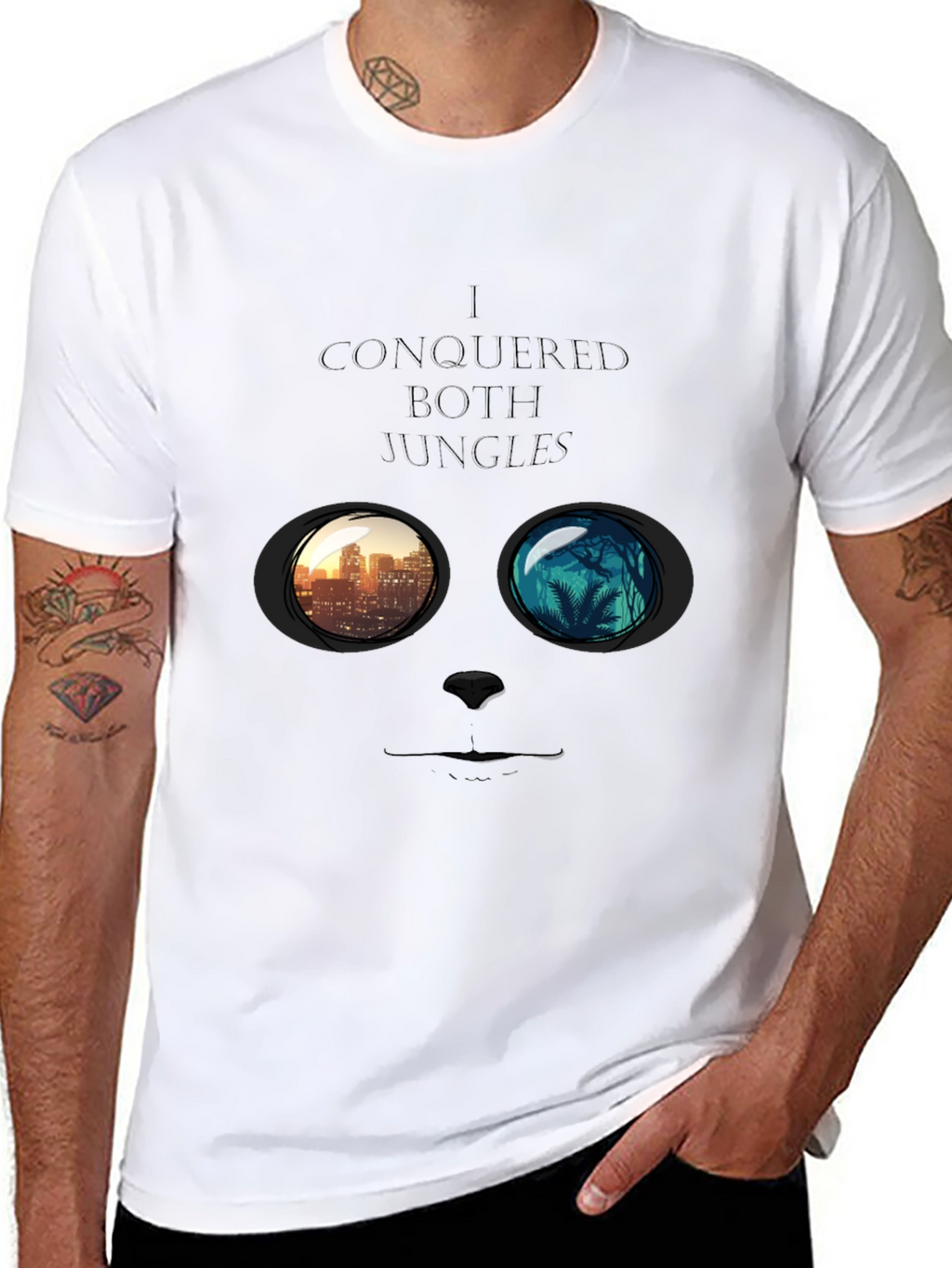 I Conquered Both Jungles Novelty Graphic T-Shirt