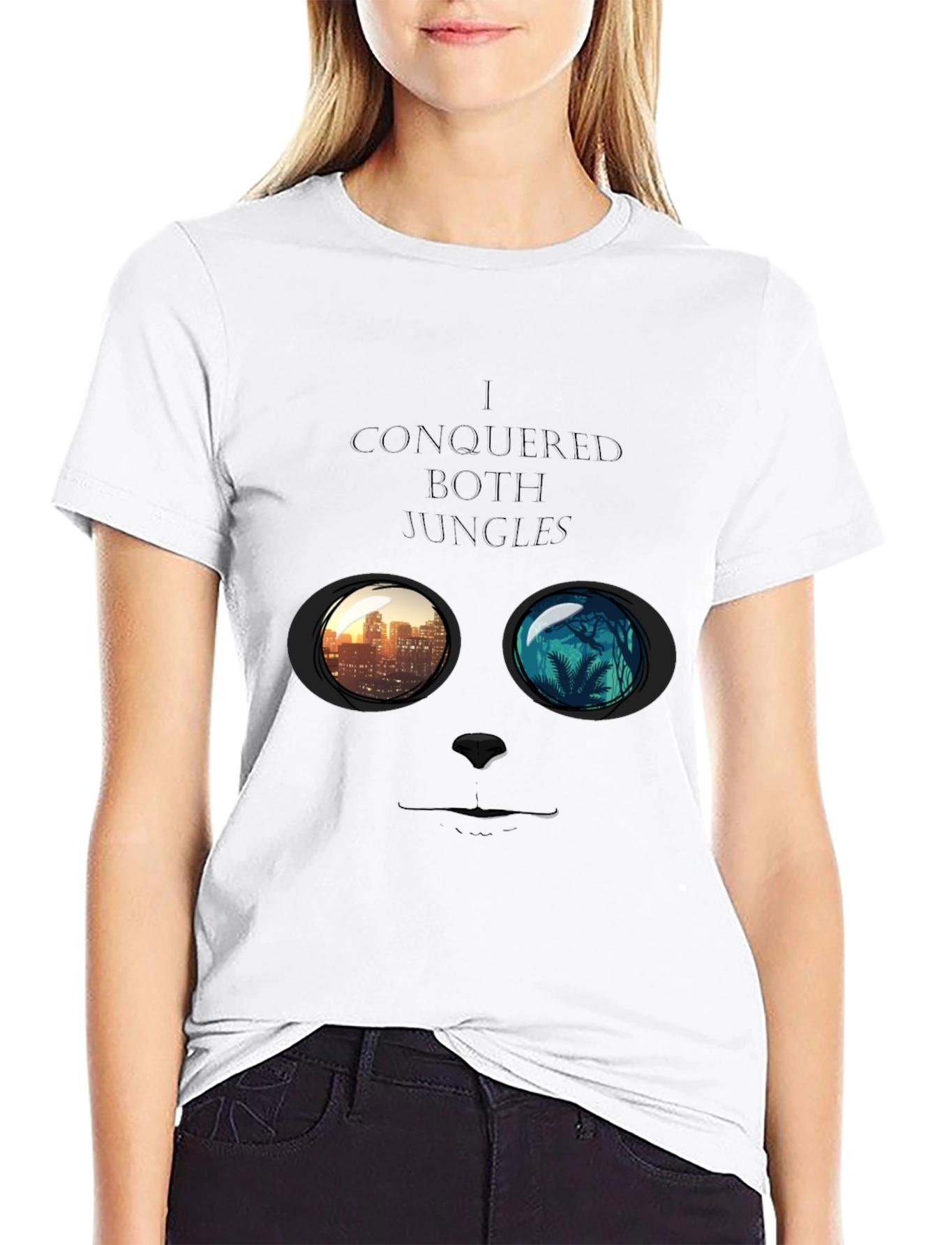 I Conquered Both Jungles Novelty Graphic T-Shirt