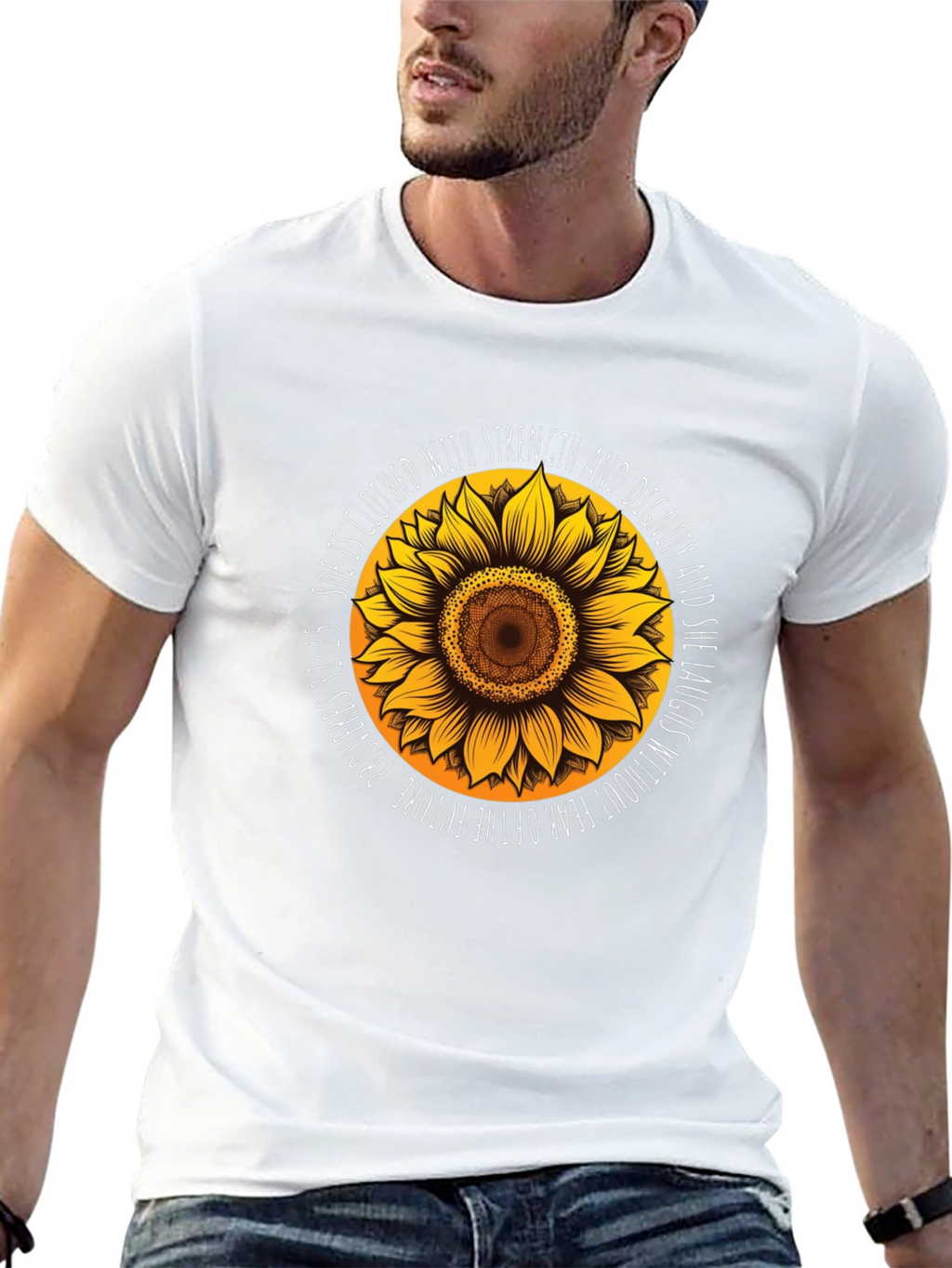 Sunflower Proverbs T-Shirt: Strength & Dignity