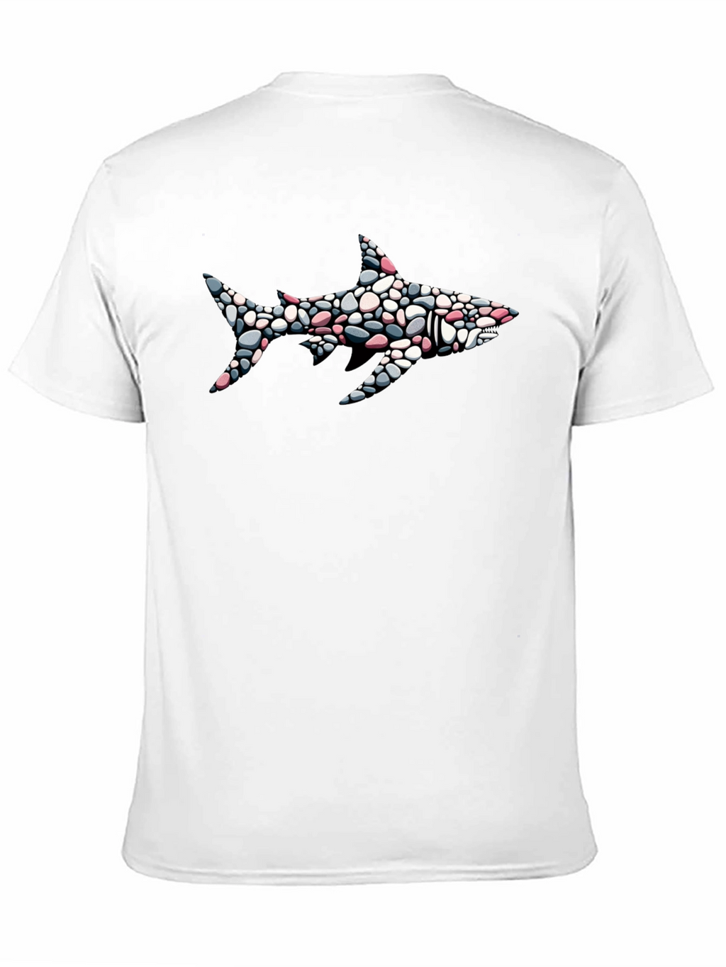Shark Pebble Art Graphic Tee - Mens Black T-Shirt
