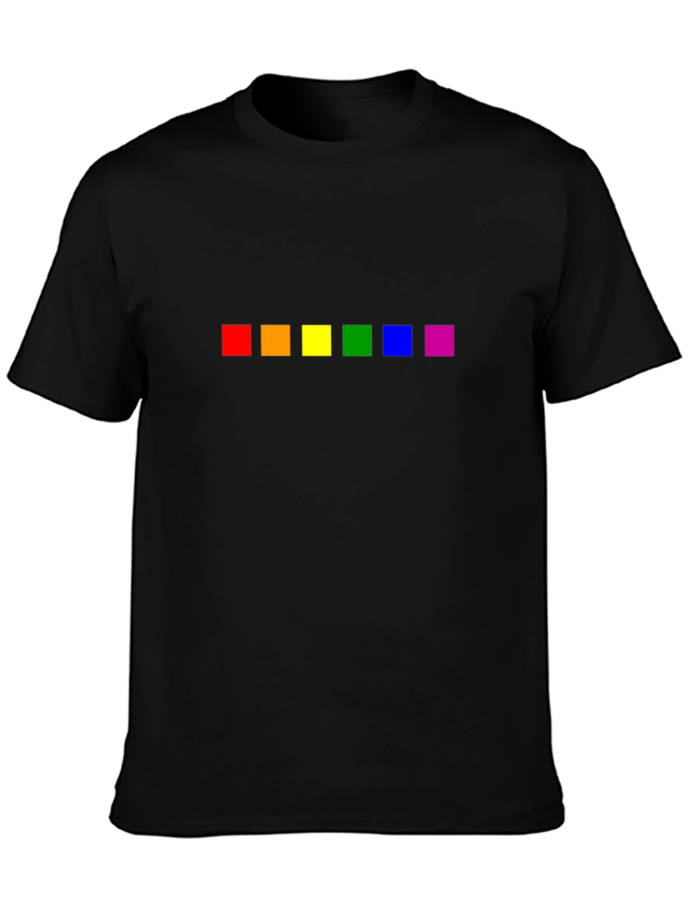 Pride Rainbow Squares Black T-Shirt