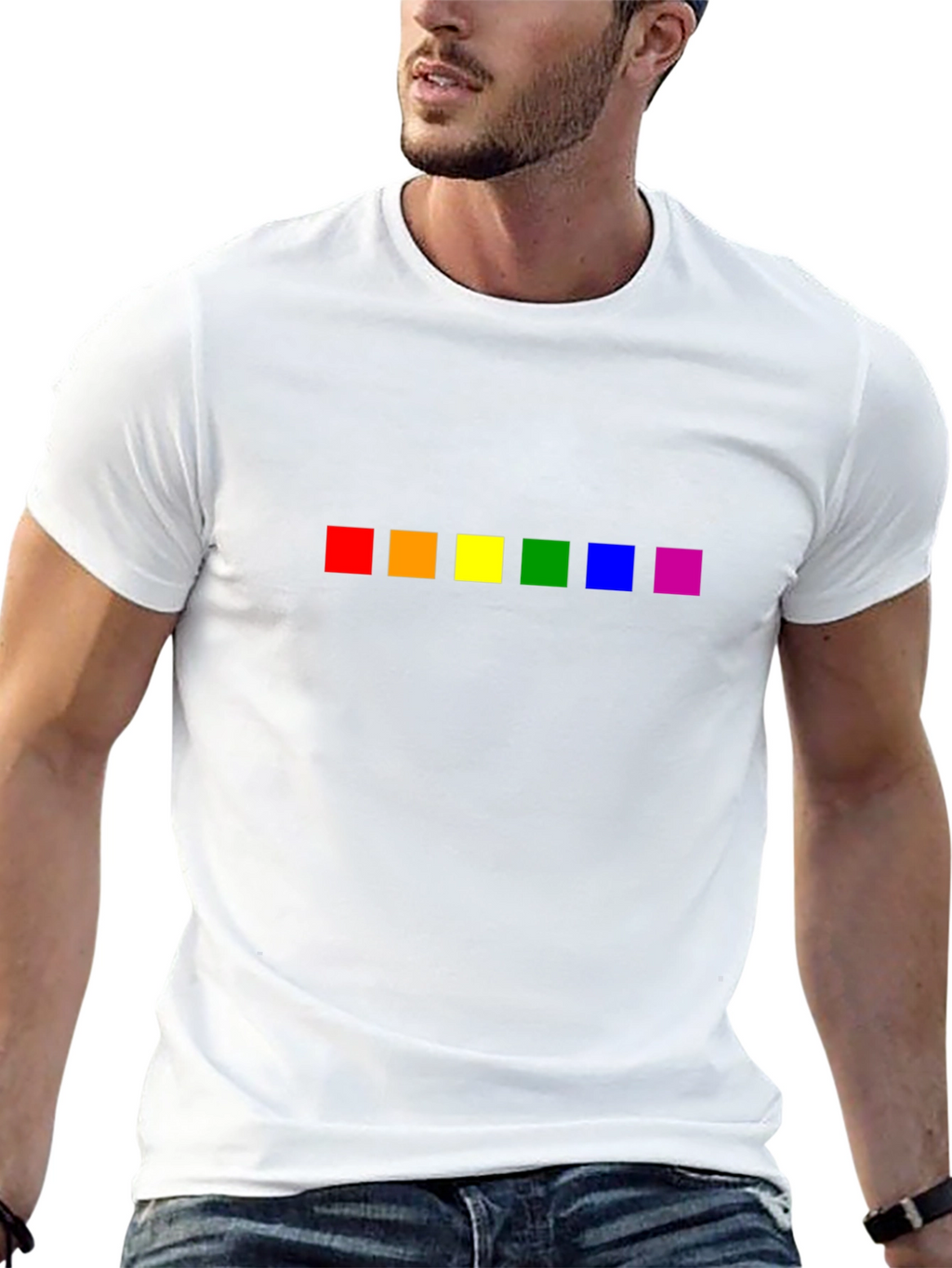 Pride Rainbow Squares Black T-Shirt