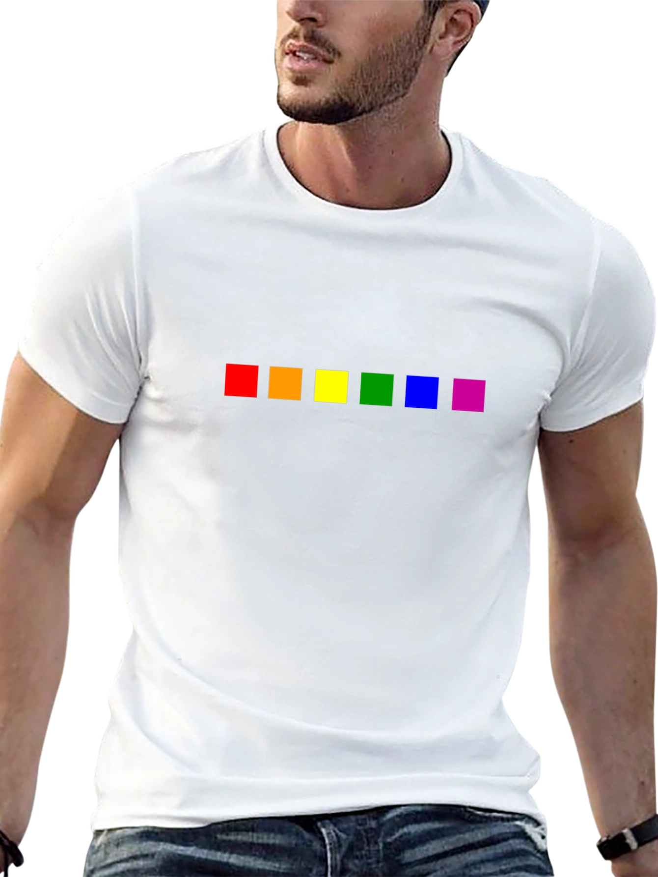Pride Rainbow Squares Black T-Shirt