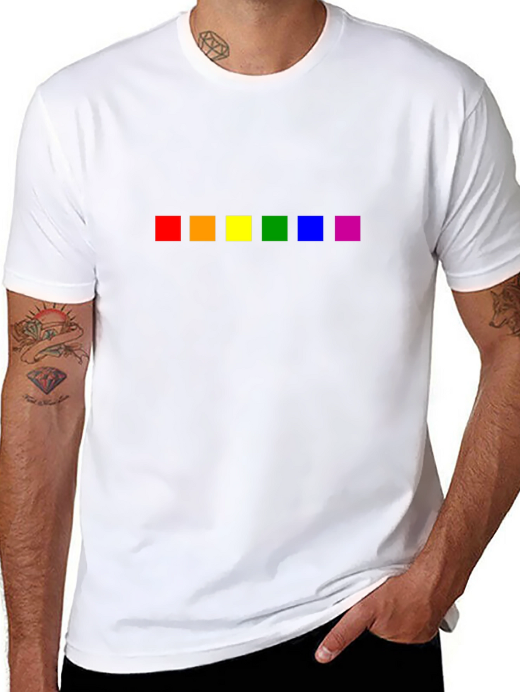 Pride Rainbow Squares Black T-Shirt