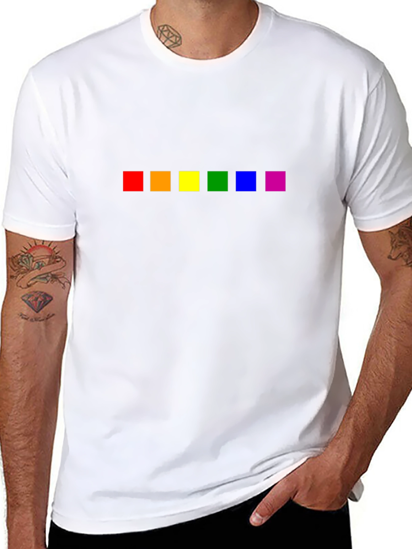 Pride Rainbow Squares Black T-Shirt