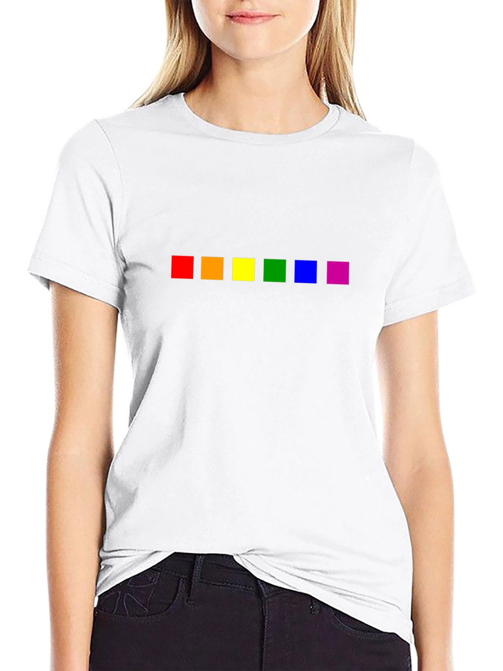 Pride Rainbow Squares Black T-Shirt