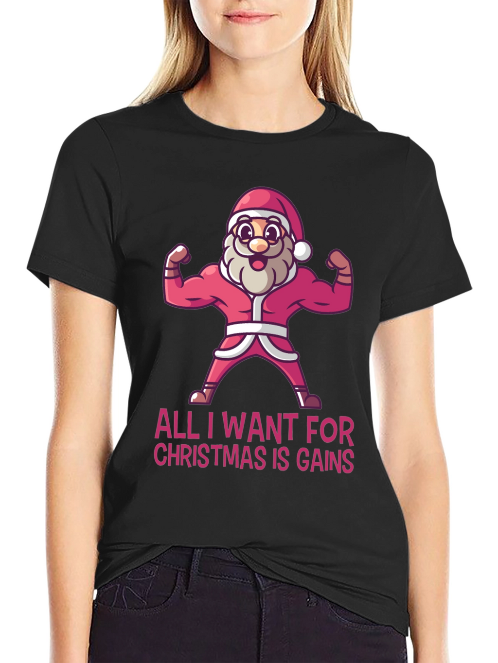 Funny Santa Gains Christmas T-Shirt