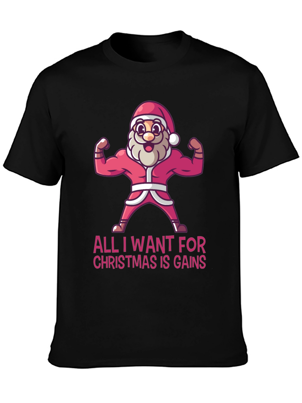 Funny Santa Gains Christmas T-Shirt