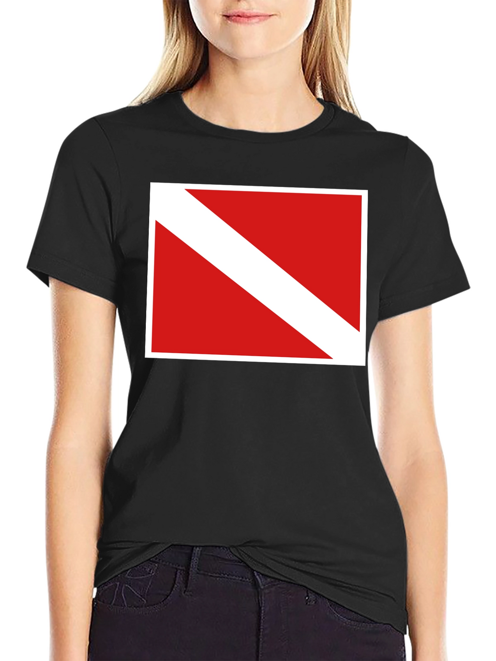 Diver Down Flag Graphic Tee - Black