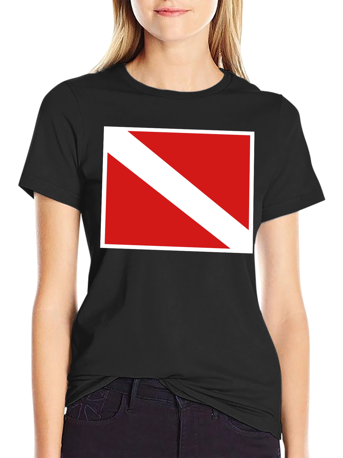 Diver Down Flag Graphic Tee - Black