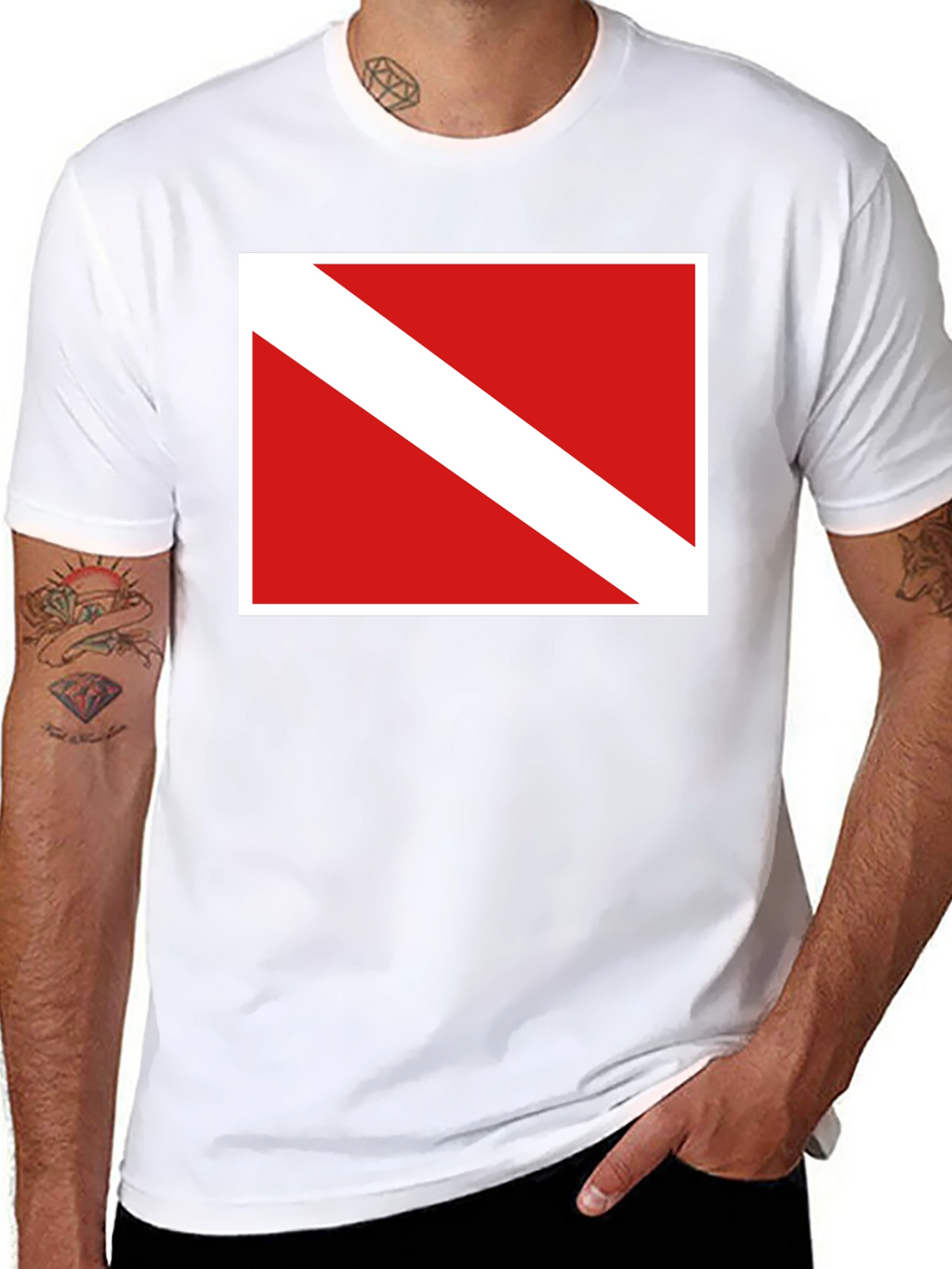 Diver Down Flag Graphic Tee - Black
