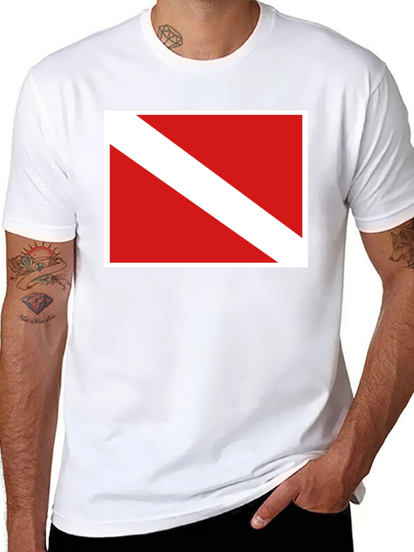 Diver Down Flag Graphic Tee - Black