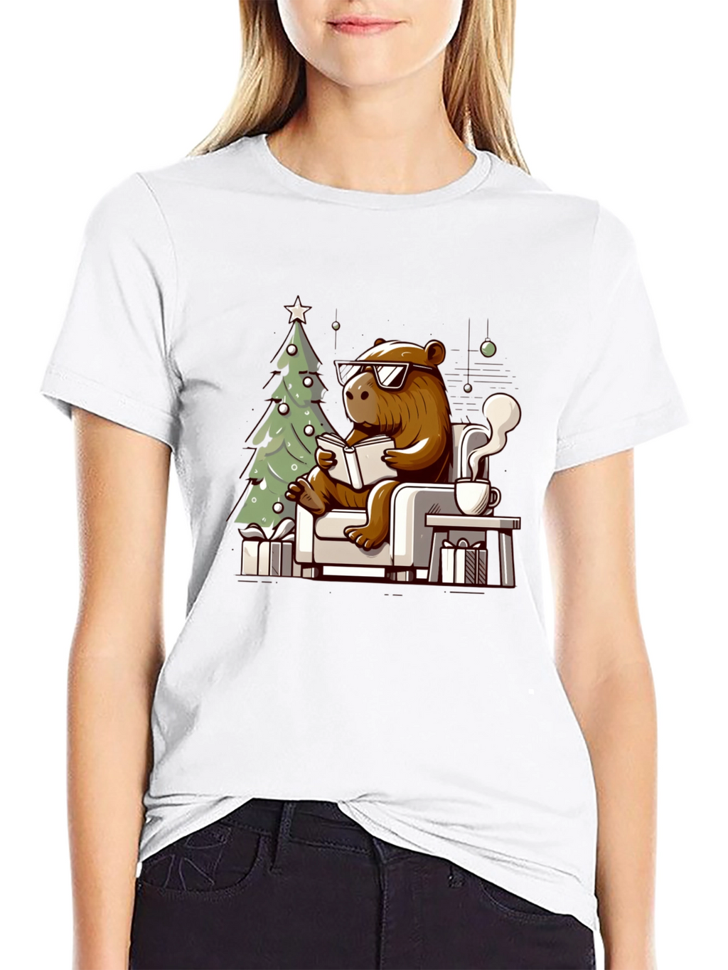 Capybara Christmas T-Shirt - Relaxing Holiday Tee