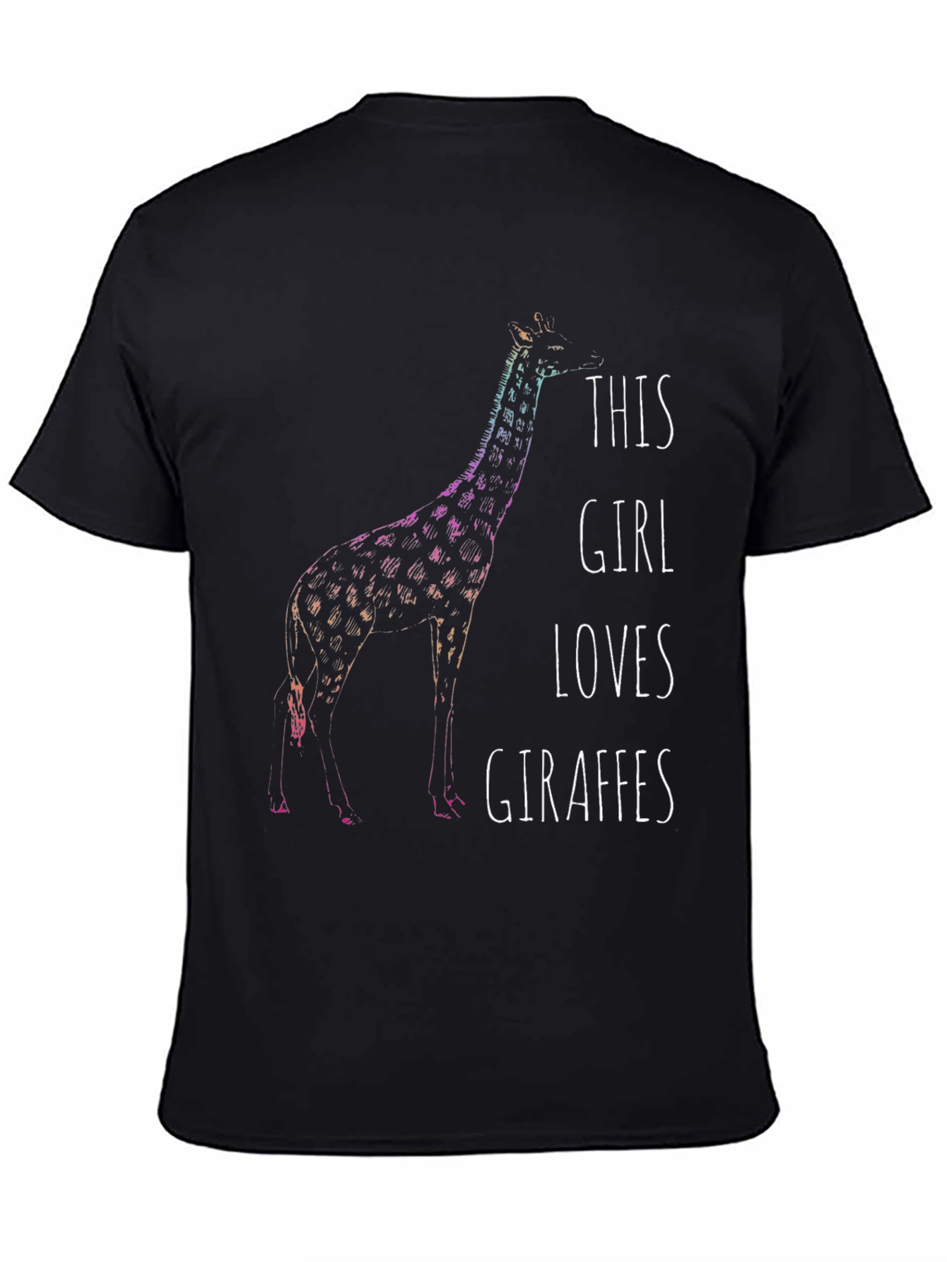 Giraffe Lover T-Shirt - Mens Black Graphic Tee