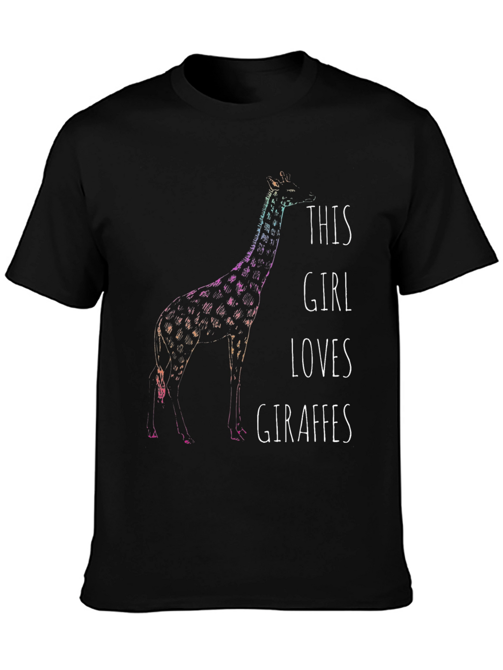 Giraffe Lover T-Shirt - Mens Black Graphic Tee