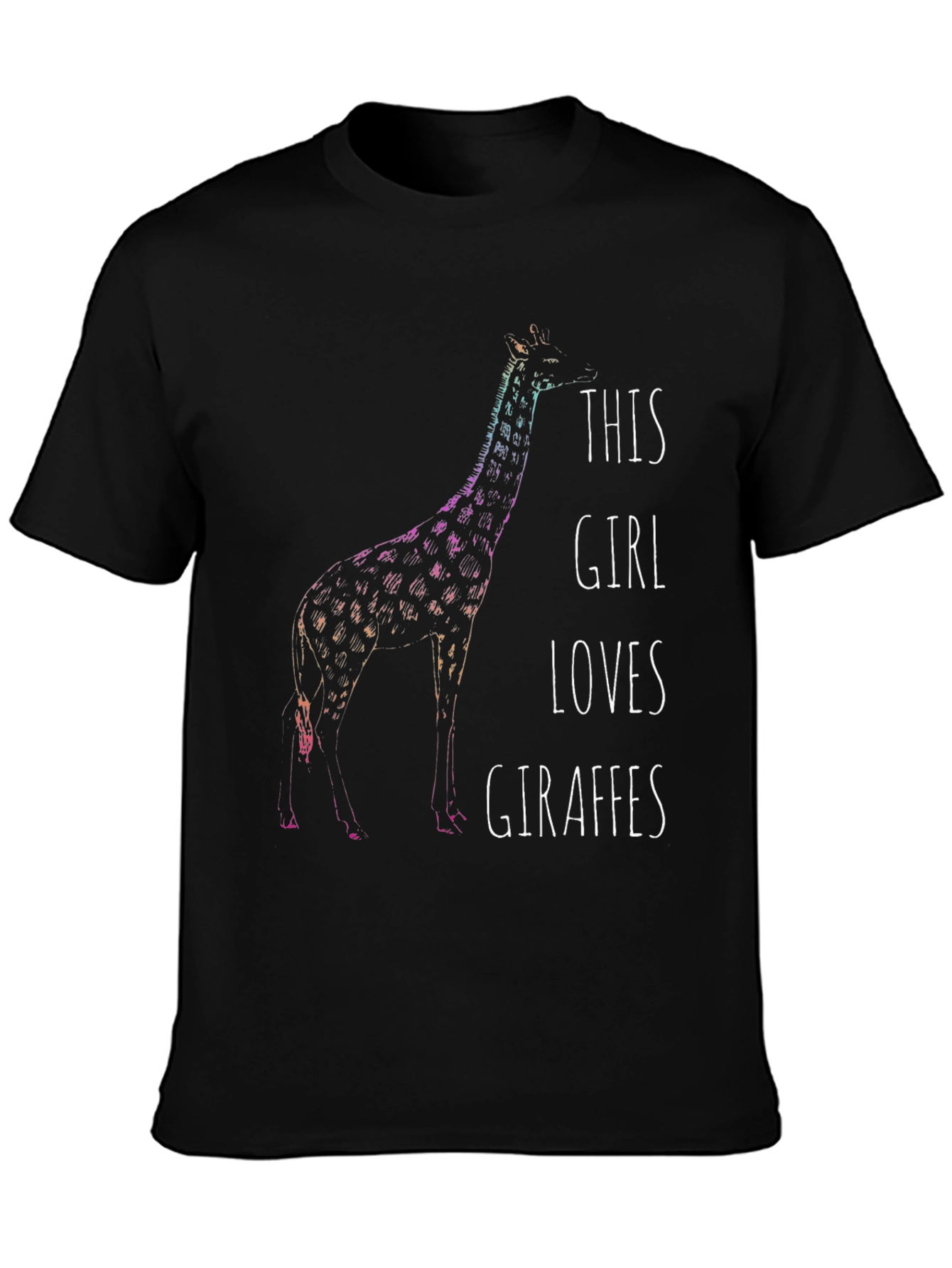 Giraffe Lover T-Shirt - Mens Black Graphic Tee