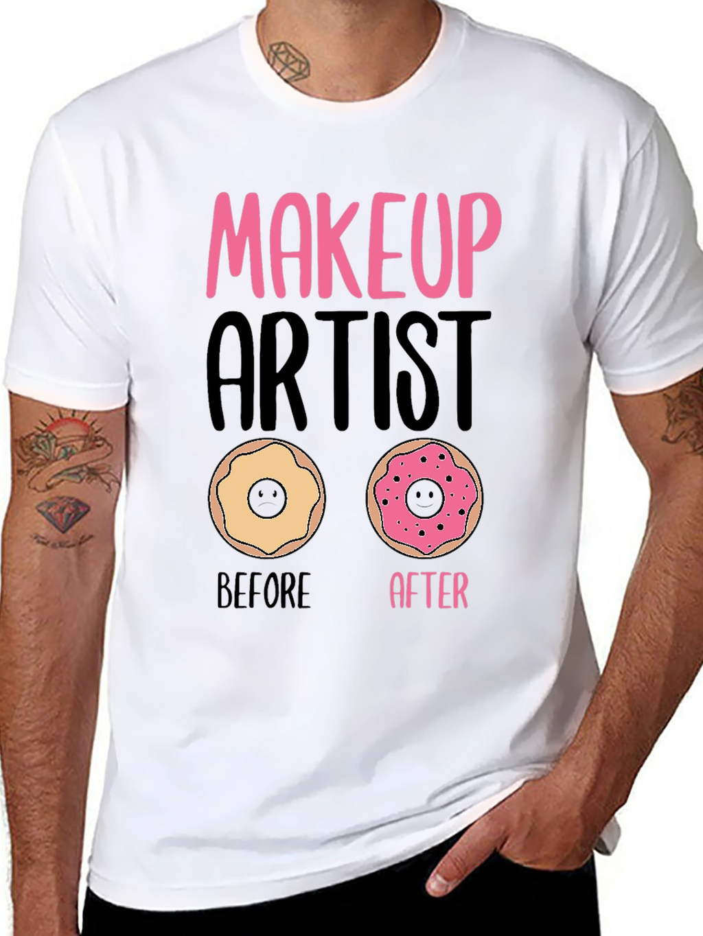 Makeup Artist Donut T-Shirt Funny Graphic Tee