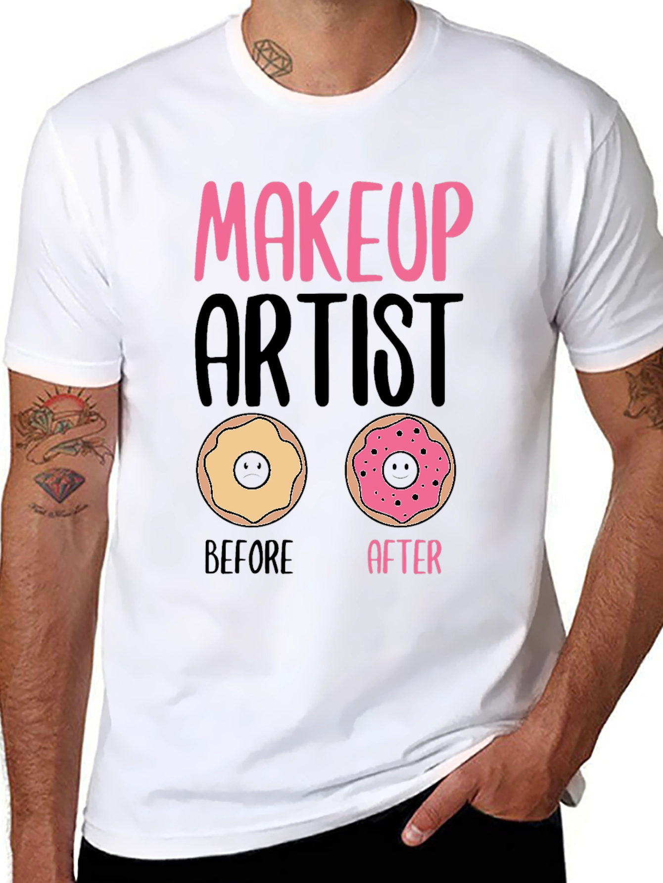 Makeup Artist Donut T-Shirt Funny Graphic Tee