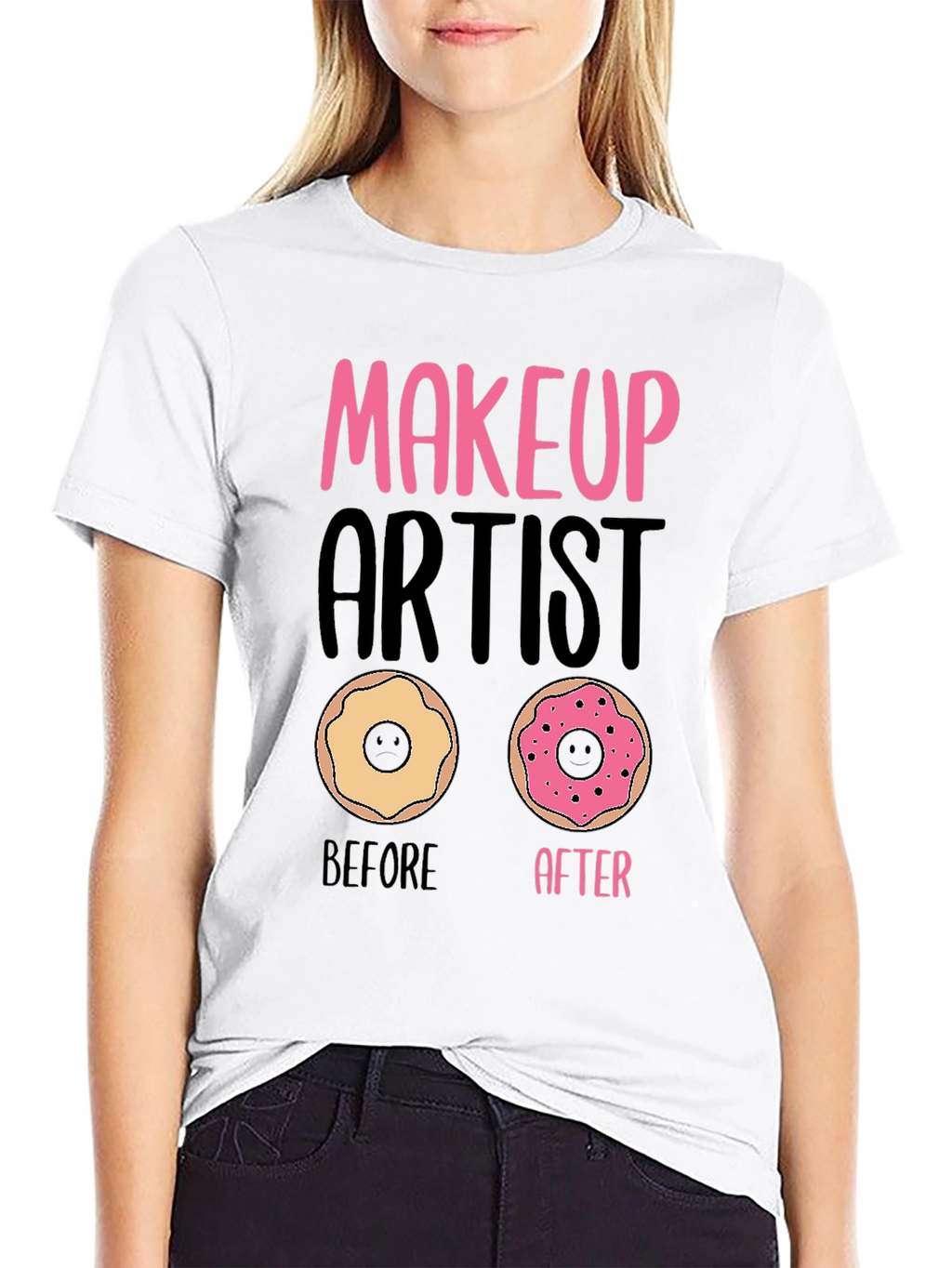 Makeup Artist Donut T-Shirt Funny Graphic Tee