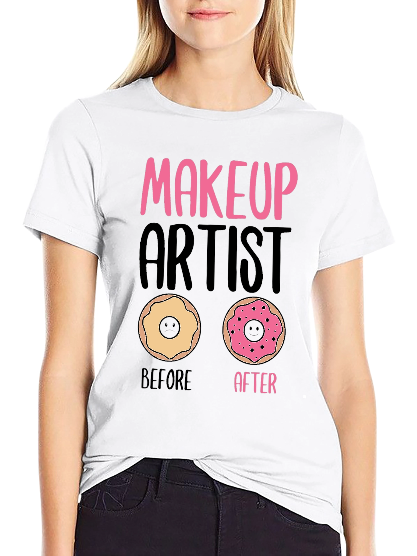 Makeup Artist Donut T-Shirt Funny Graphic Tee