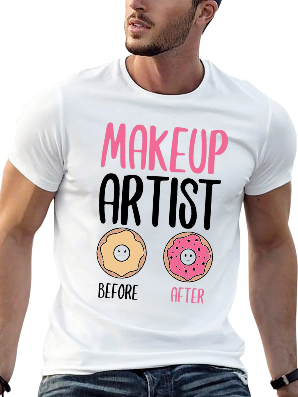 Makeup Artist Donut T-Shirt Funny Graphic Tee