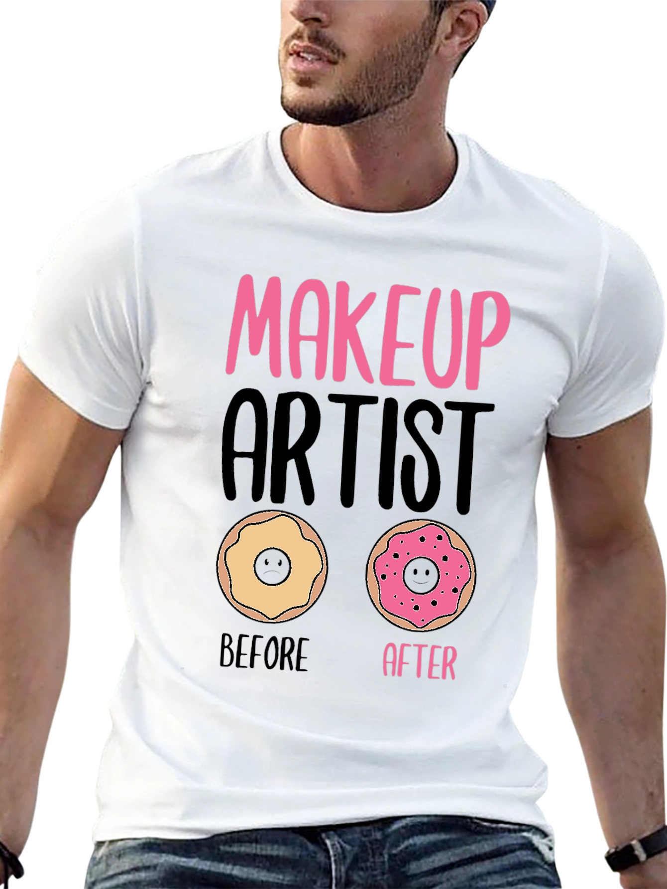 Makeup Artist Donut T-Shirt Funny Graphic Tee