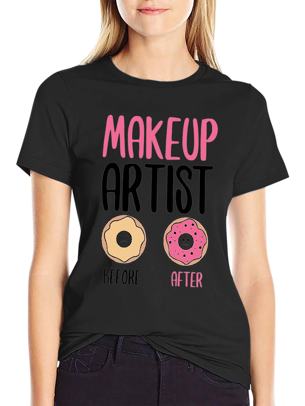 Makeup Artist Donut T-Shirt Funny Graphic Tee