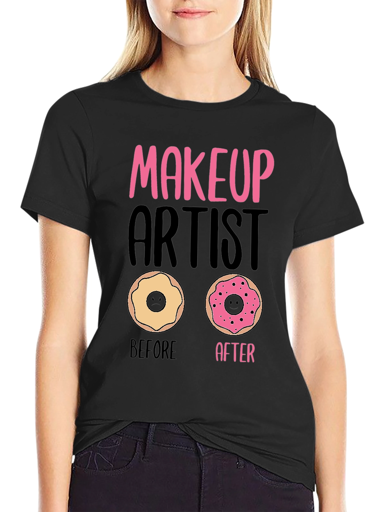 Makeup Artist Donut T-Shirt Funny Graphic Tee