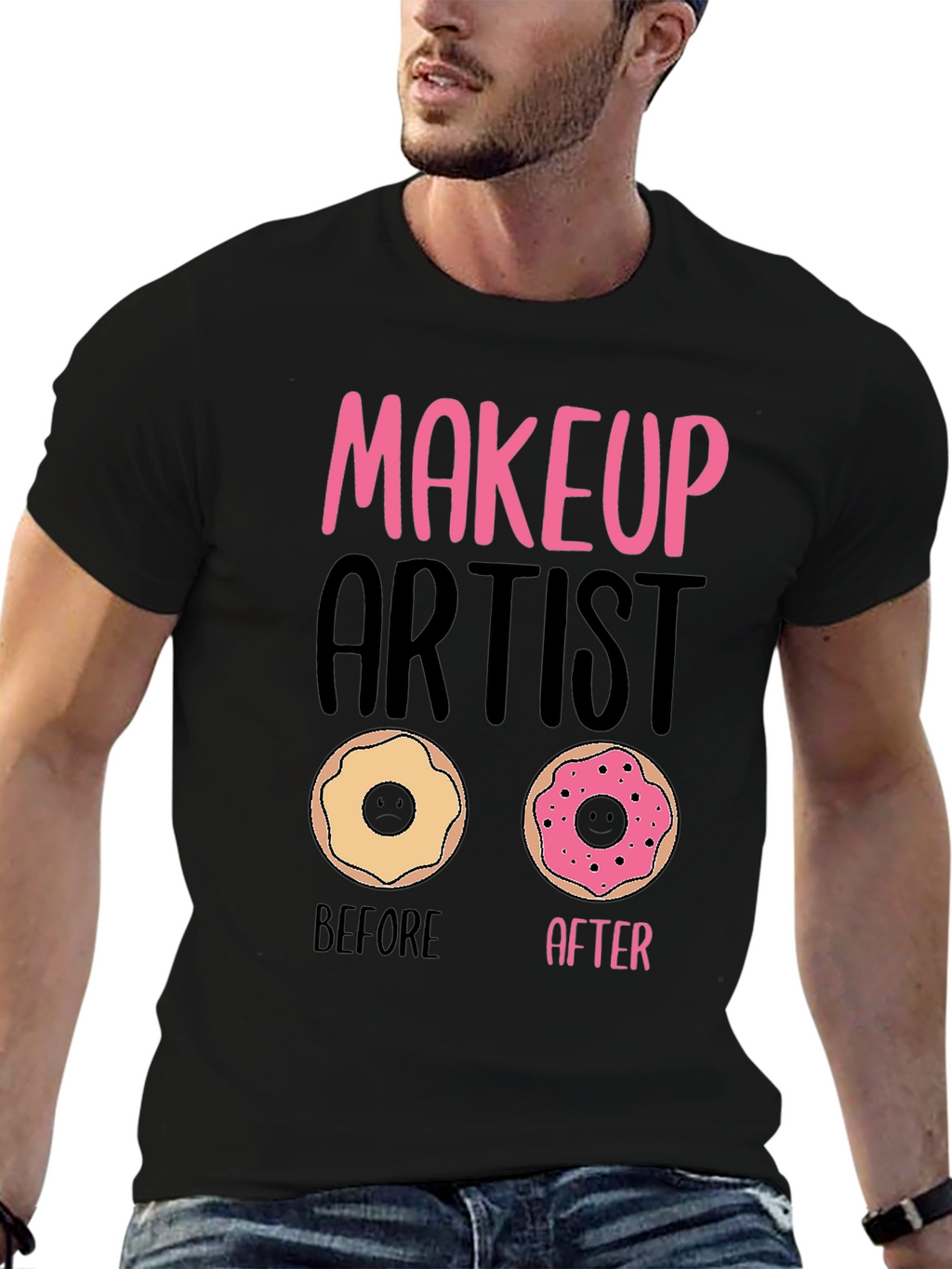 Makeup Artist Donut T-Shirt Funny Graphic Tee