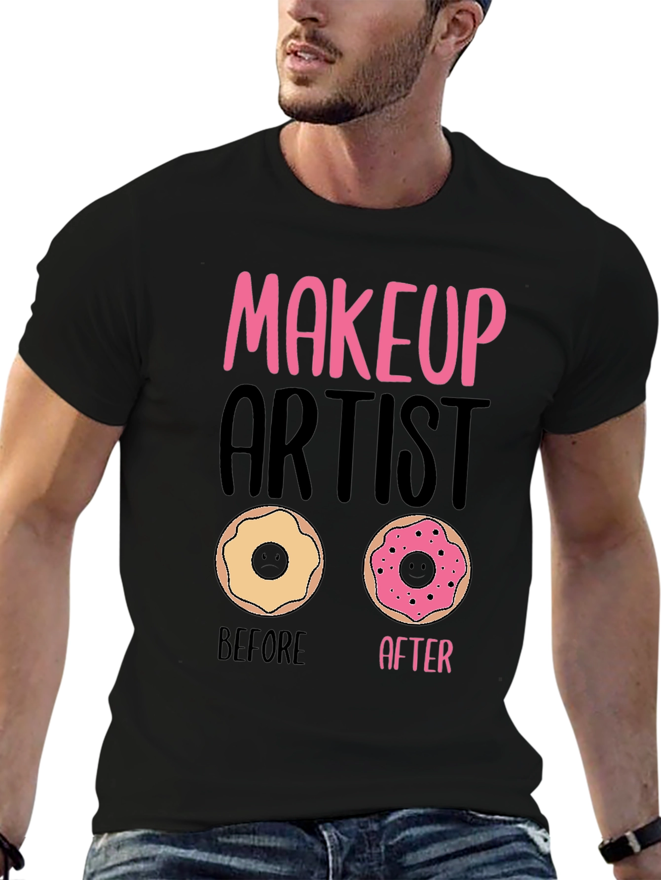 Makeup Artist Donut T-Shirt Funny Graphic Tee