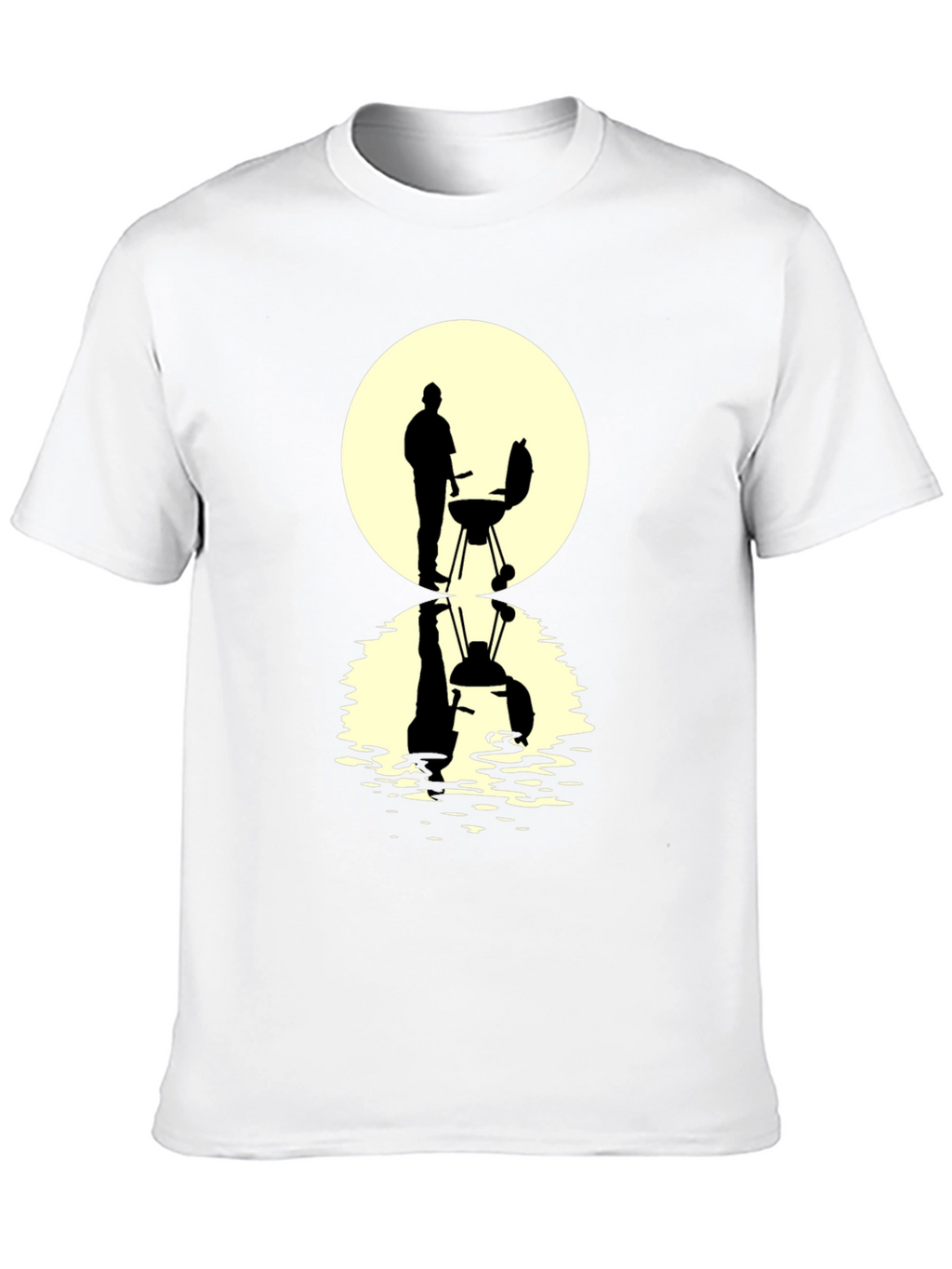 BBQ Silhouette Graphic Tee - Black Casual T-Shirt